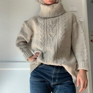 Aritzia oversized wool/cashmere blend turtleneck sweater.